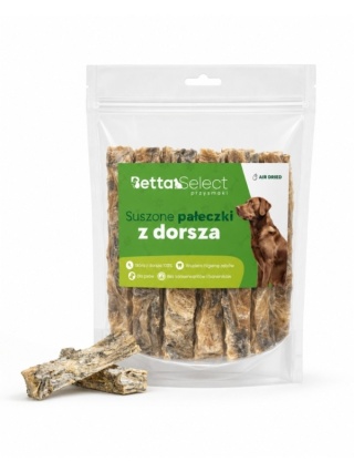 BETTA SELECT Suszone pałeczki z dorsza – naturalny gryzak dla psa, 100 g