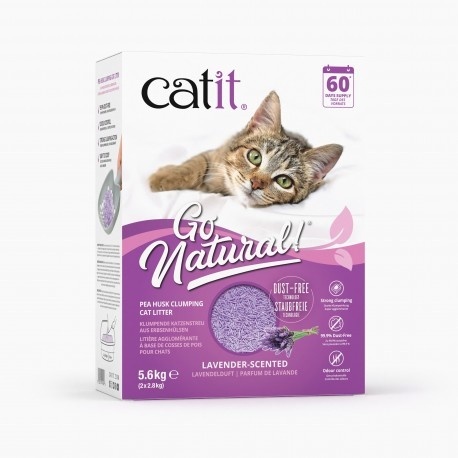 Catit Go Natural Pea Husk Litter Lavender–mocno zbrylający żwirek z łupin grochu, lawendowy,5,6 kg