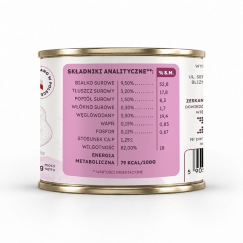 Farma Kaczka 200 g – monoproteinowa karma mokra dla kota 98,8% kaczki