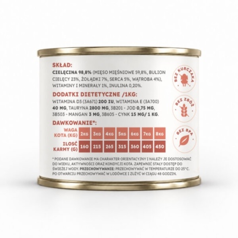 Farma Kaczka 200 g – monoproteinowa karma mokra dla kota 98,8% kaczki