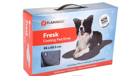 Flamingo Mata chłodząca kostka, szara wzór kropli 86 cm x 60,5 cm non toxic