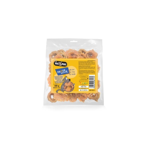 Hau & Miau Pause Snack Krążki rybne owinięte miękkim kurczakiem – przysmak dla psa, 500 g