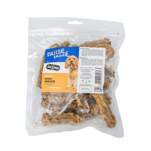 Pause Snack Szyjki Królicze – naturalny przysmak dla psa, 250 g