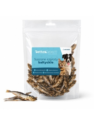 BETTA SELECT Suszone szproty bałtyckie – naturalny przysmak dla psa i kota, 80 g