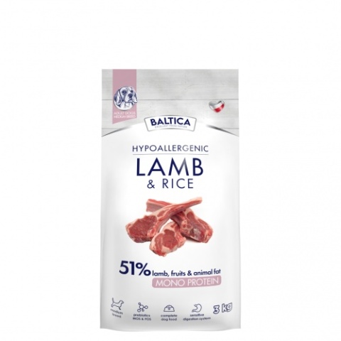 Jagnięcina z ryżem dla ras średnich karma 3kg - Baltica Nutraceutic