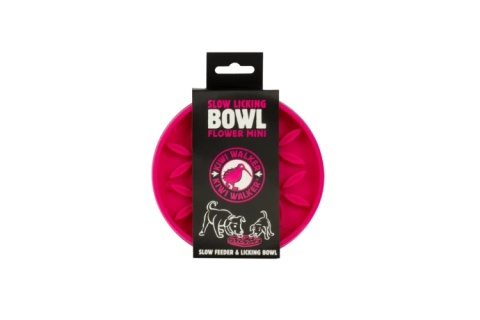 Kiwi Walker Slow Licking Bowl FLOWER MINI – miska spowalniająca jedzenie i lizanie dla psa i kota różowa