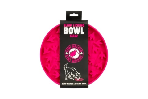 Kiwi Walker Slow Licking Bowl PAW MAXI różowa – miska spowalniająca jedzenie i lizanie dla psa i kota