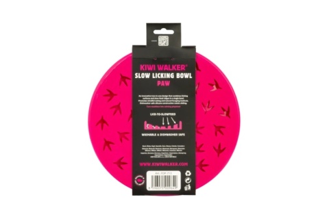 Kiwi Walker Slow Licking Bowl PAW MAXI różowa – miska spowalniająca jedzenie i lizanie dla psa i kota