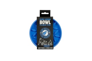 Kiwi Walker Slow Licking Bowl FLOWER MINI – miska spowalniająca jedzenie i lizanie dla psa i kota niebieska