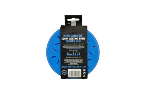 Kiwi Walker Slow Licking Bowl FLOWER MINI – miska spowalniająca jedzenie i lizanie dla psa i kota niebieska