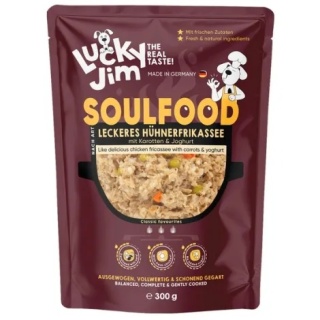 Lucky Jim SoulFood Potrawka z Kurczakiem, Marchewką i Jogurtem 300 g – pełnoporcjowa karma mokra dla psa