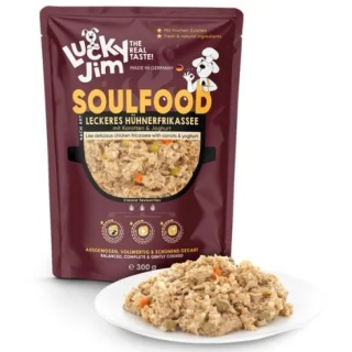 Lucky Jim SoulFood Potrawka z Kurczakiem, Marchewką i Jogurtem 300 g – pełnoporcjowa karma mokra dla psa