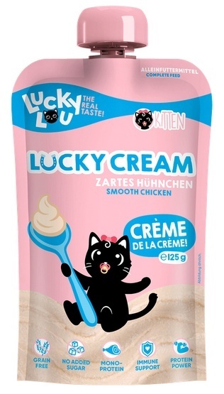 Lucky Lou Lucky Cream Kitten Kurczak 125 g – kremowa pełnoporcjowa karma mokra dla kociąt