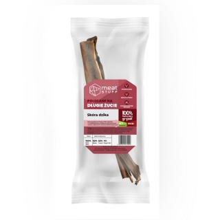 Meat Stuff - Naturalna Skóra Dzika 50 cm | Bardzo Duży Twardy Gryzak, 2 szt, Długi Czas Żucia, 100% Naturalny