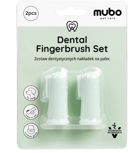 Mubo Dental Fingerbrush Set - nakładki na palec do czyszczenia zębów psa, zestaw 2 szt.