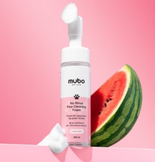 Mubo No Rinse Paw Cleaning Foam Watermelon 200ml - pianka do mycia łapek psa i kota, bez spłukiwania, wiśniowa