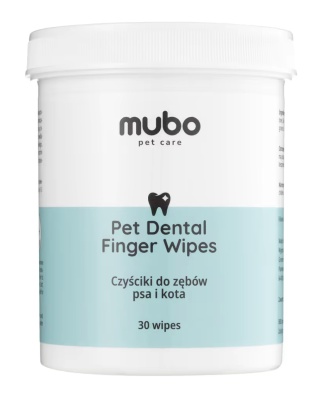 Mubo Pet Dental Finger Wipes – nakładki na palec do czyszczenia zębów psa i kota, 30 szt.