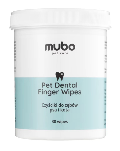 Mubo Pet Dental Finger Wipes – nakładki na palec do czyszczenia zębów psa i kota, 30 szt.
