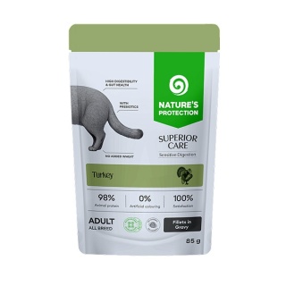 Nature’s Protection Superior Care Sensitive Digestion Turkey – fileciki z indyka w sosie dla kota, 85 g