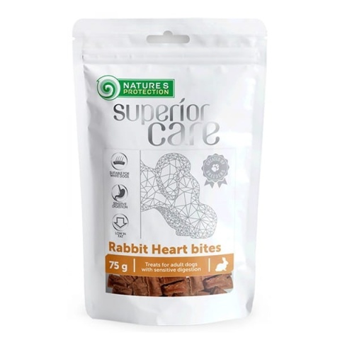 Nature’s Protection Superior Care Rabbit Heart Bites – kawałki króliczych serc z kurczakiem dla psa, 75 g
