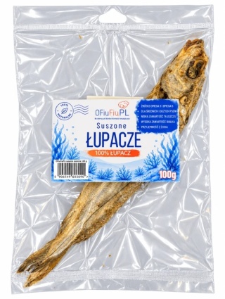OFiuFiuPL Suszone Łupacze 100 g – naturalny rybny przysmak i gryzak dla psa