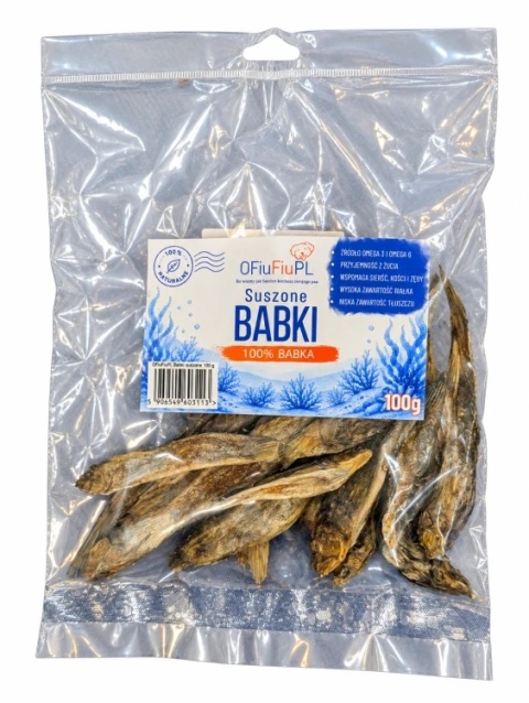 OFiuFiuPL Suszone Babki 100 g – naturalny rybny przysmak dla psa