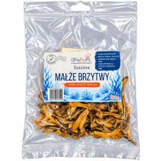 OFiuFiuPL Suszone Małże Brzytwy 100 g – naturalny morski przysmak dla psa