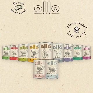 OLLO Puppy Umami Wołowina i Zielone żwacze z kaczą wątrobą - mokra karma dla psa - 850 g