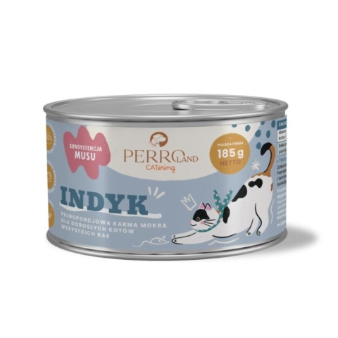 PERROland CATering 185g – Indyk – Pełnoporcjowa karma mokra dla kotów