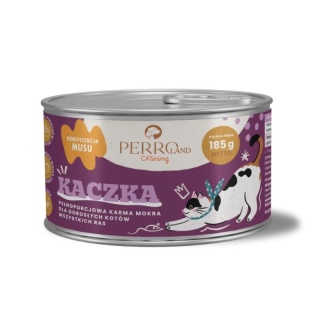 PERROland CATering Kaczka – pełnoporcjowa mokra karma dla kota, mus, 185 g
