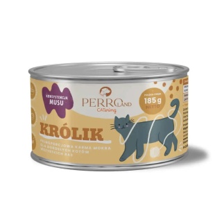 PERROland CATering Królik – pełnoporcjowa mokra karma dla kota, mus, 185 g