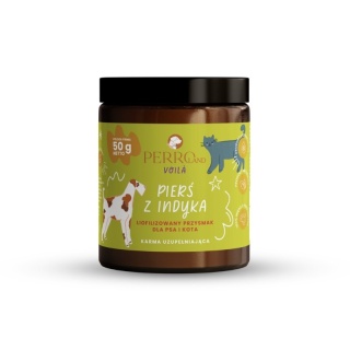 PERROland Voilà Pierś z indyka – liofilizowany przysmak dla psa i kota, 50 g
