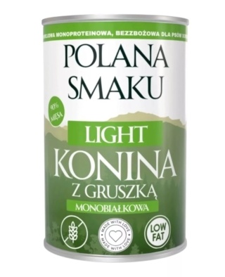 Polana Smaku LIGHT Konina z gruszką – pełnoporcjowa karma mokra dla psa, 400 g