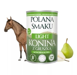 Polana Smaku LIGHT Konina z gruszką – pełnoporcjowa karma mokra dla psa, 400 g