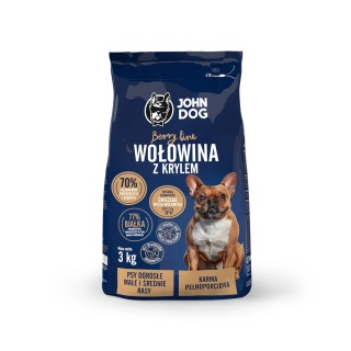 John Dog sucha dla psa Wołowina z krylem Berry Line małe i średnie rasy 3 kg