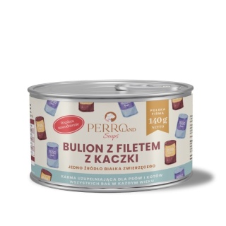 PERROland Soups Bulion z kaczki – karma uzupełniająca dla psa i kota, 140 g