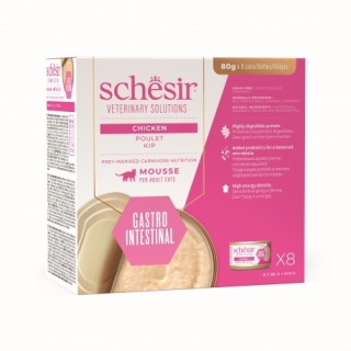 Schesir Veterinary Solutions Gastrointestinal Kurczak w Musie 8x 80 g – dietetyczna karma mokra dla kota