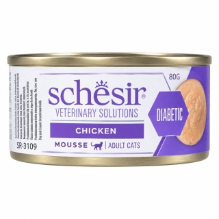 Schesir Veterinary Solutions Diabetic Kurczak w Musie 80 g – dietetyczna karma mokra dla kota