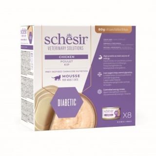Schesir Veterinary Solutions Diabetic Kurczak w Musie 80 g – dietetyczna karma mokra dla kota