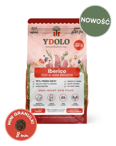 YDOLO MINI Iberico - wieprzowina Iberico - półwilgotna karma dla psów małych ras (700g)