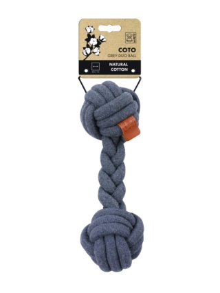 Zabawka COTO Duo Ball – podwójna piłka dla psa | 28 cm | szara