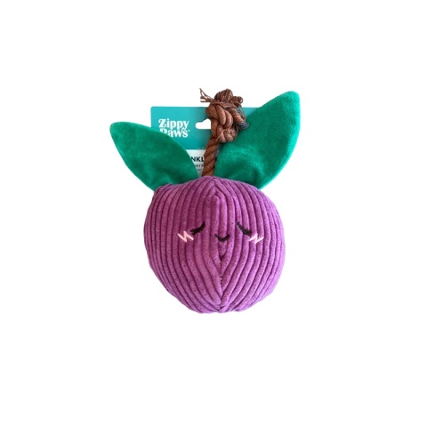 ZippyPaws Śliwka z liną – pluszowy szarpak dla psa, 20 cm