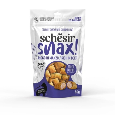 Shesir Snax, przysmak z nadzieniem, dla kota, wołowina, 60g