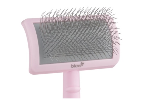 Blovi Tuffer Grooming Slicker Brush - szczotka pudlówka z długimi pinami 25mm, różowa, r. M
