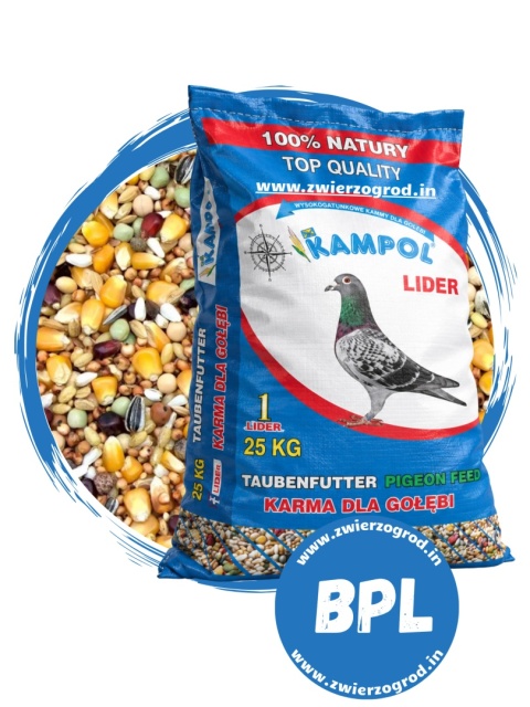 Kampol Bez Pszenicy Lider BP-L 25 kg – uniwersalna karma dla gołębi bez dodatku pszenicy