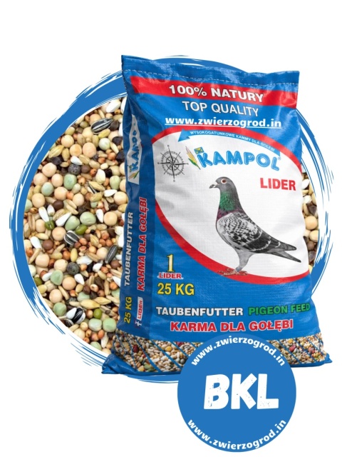 Kampol Bez Kukurydzy i Pszenicy Białkowa Lider BK-L 25 kg – wysokobiałkowa karma dla gołębi