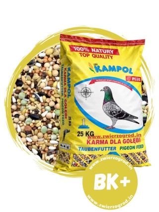Kampol Karma dla Gołębi Bez Kukurydzy i Pszenicy Plus BK+ 25 kg – wysokobiałkowa mieszanka uniwersalna premium
