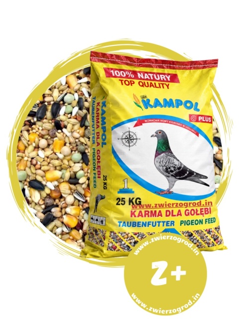 Kampol Karma dla Gołębi Zimowa Extra Plus Z+ 25 kg – mieszanka zimowa na kondycję i prawidłowe żywienie gołębi