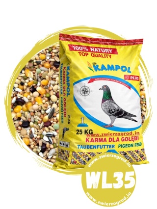Kampol Karma dla Gołębi Lotowa Dla Wdowców Super Power WL35 25 kg – ekskluzywna mieszanka 35 ziaren na sezon lotowy
