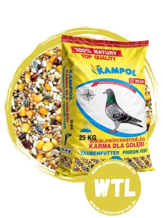 Kampol Karma dla Gołębi Wdowiec Top Lotowy WTL 25kg – wysokoenergetyczna mieszanka bez grochu dla gołębi pocztowych
